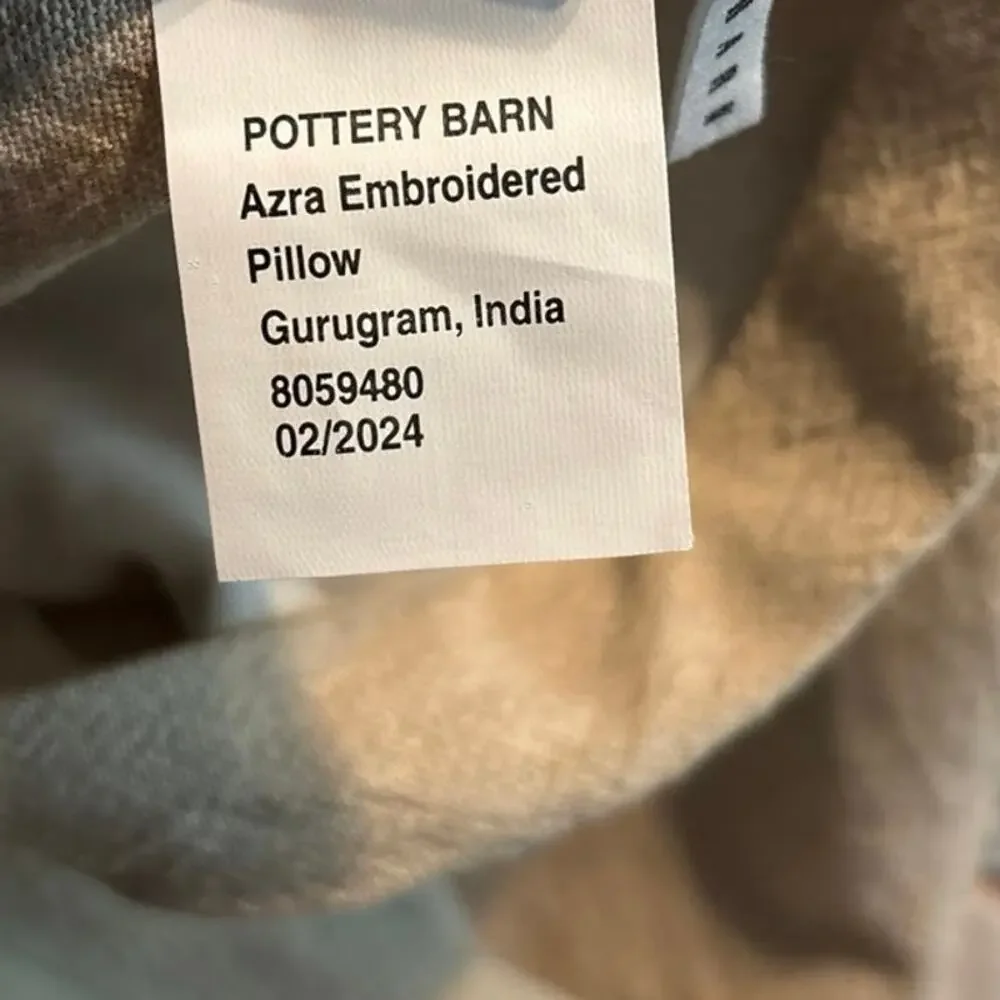 Lot of 2 Pottery Barn Azra Embroidered Pillow Covers Shams Floral 20 x 20